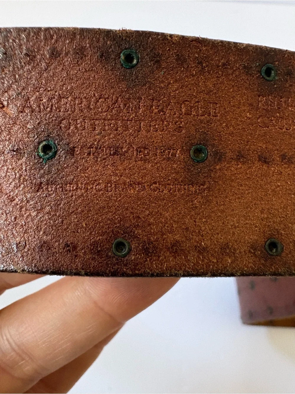 VNTG American Eagle Outfitters Genuine Leather Studded Belt Brown Western M Mens